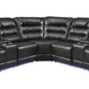 Manual Reclining Sectional Sofa Set L Shaped Symmetrical Motion Sofa Corner Couch Sets With Storage Boxes, 4 Cup Holders And LED Light Strip For Living Room - Black - Image 23