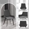 Modern Dining Chair Living Room Metal Leg Dining Chair (Set of 2) - Black / Gray - Image 6