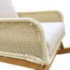 Contemporary Minimalist Wicker Rocking Chair Set With Soft Polyester Cushions And Durable Wooden Frame For Indoor And Outdoor Spaces - Ivory - Image 8