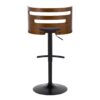Cosi - Mid-Century Modern Adjustable Barstool With Swivel With Rounded T Footrest (Set of 2) - Black / Walnut / Brown - Image 5