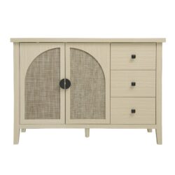 Rattan 2 Door 3 Drawer Cabinet, Suitable For Bedroom - Natural
