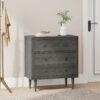 Nystrom - Mid Century Modern 3 Drawer Chest - Gray - Image 2