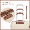 5 Piece Set (20"24"28 +A Travel Bag And A Toiletry Bag), Hard Case Spinner Wheels Luggage Sets With Tsa Lock Carry On Suitcase Luggage Durable Suitcase - Creamy White - Image 6