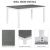Modern 6 Piece Dining Table Set With Bench And Chairs For Dining Room Or Kitchen - Gray / White - Image 5