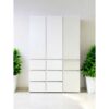 Elise - Slim Modular Wood Closet Cabinet With Drawers In Durable Melamine And Wood 71" Height - White - Image 16
