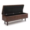 Shay - Mid Century Rectangular Storage Ottoman - Distressed Chestnut Brown - Image 2