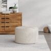 Contemporary Ottoman With Tonal Piping And Button Tuft Design - Beige - Image 6
