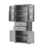 Elegant Storage Cabinet With Multi Functional Space, 2 Drawers With Slide Rails, Adjustable Shelf - Gray - Image 12