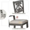 Retro Style 5 Piece Round Dining Table And Chair Set With Unique Legs And Hollow Chair Back - Gray - Image 8