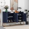Modern Sideboard Elegant Buffet Cabinet With Large Storage Space For Dining Room, Entryway - Navy - Image 4
