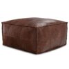Sheffield - Coffee Table Pouf - Distressed Brown - Image 2