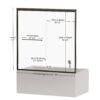 Double Sliding Bathtub Shower Door, Semi Frameless Bypass Tub Door, 1 / 4" (6Mm) Tempered Glass With Explosion - Proof Film, Adjustable Aluminum Alloy Frame - Matte Black - Image 3