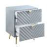 Gaines - High Gloss Nightstand - Gray - Image 3