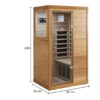 Red Cedar Mini 1 Person Far Infrared Glass Door On The Left Of The Indoor Sauna Room - Natural Wood / Caramel - Image 7