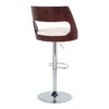 Cecina - Mid-Century Modern Adjustable Height Barstool With Swivel With Oval Footrest (Set of 2) - Chrome / Cherry / White - Image 4