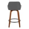 Daniella - Contemporary Fixed Height Counter Stool With Swivel With Round Footrest (Set of 2) - Walnut / Gray - Image 5