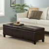 Elegant Storage Ottoman Bench With Birch Legs - Brown - Image 5