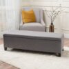 Contemporary Storage Ottoman Bench With Polyester Upholstery - Gray - Image 7