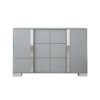 4 Piece Bedroom Sets Queen Size Upholstered Bed With LED Lights, Mirrored Nightstands And Dresser With Metal Handles And Legs - Gray - Image 8