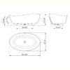 63" Freestanding Solid Surface Soaking Bathtub For Bathroom - Black - Image 9