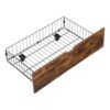 Modern Full Size Metal Platform Bed Frame With Wooden Headboard USB Charging Station Storage Drawers LED Lights - Black / Brown - Image 15