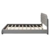 Queen Size Upholstered Platform Bed Frame And Stylish Curve Shaped Design - Gray - Image 6