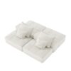 Modern Oversized Modular Sectional Sofa With 2 Ottoman And 2 Seat, Sparkling Chenille Fabric Soft Cushion Sofa With 4 Pillows, 4 Pieces Diy Combination Tufted Sofa, No Assembly Required - Beige - Image 21