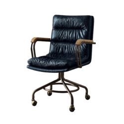 Harith II - Top Grain Leather Office Chair - Vintage Blue