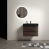Alice - 30" Bathroom Vanity With Sink, Large Storage Wall Mounted Floating Bathroom Vanity For Modern Bathroom, One-Piece Sink Basin Without Drain And Faucet - Walnut / Black - Image 2