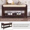 Multipurpose Entryway Storage Bench With Cushioned Seat And Drawers - Espresso - Image 5