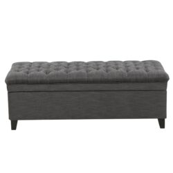 Juliana - Stylish Storage Ottoman With Extra Seating - Gray