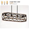 4 Light Rectangular Ellipse Pendant Lights Kitchen Island, Metal Farmhouse Kitchen Pendant Lights, Adjustable Height, Modern Industrial Chandelier For Living Room, Dining Room - Matte Black / Natural - Image 7