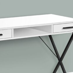 Computer Desk, Home Office, Laptop, Left & Right Set-Up, Storage Drawers, Work, Contemporary, Modern - White