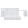 Queen Size Murphy Bed With USB Port, Large Drawer, And Wardrobe / Desk Combo Versatile Cabinet Bed - White - Image 3