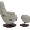 Kandoro - Top Grain Leather Accent Chair With Swivel & Ottoman - Gray - Image 4