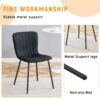 Luxury Minimalist Chairs (Set of 4) High Quality Dining Chairs With Metal Legs And - Black - Image 6
