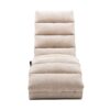 Linen Massage Chaise Lounge Indoor With Remote Control, Ergonomic Electric Massage Lounger - Beige - Image 15