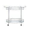 Jinx - Clear Glass Serving Cart - Silver - Image 2