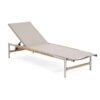 Hargrove - Outdoor Patio Aluminun Chaise Lounge, Outdoor Mesh Seat - Natural / Silver - Image 2