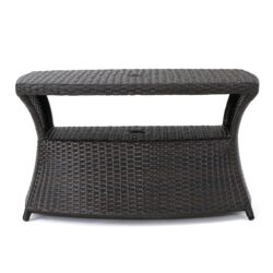 Berkeley - Chaise Lounge Side Table Outdoor Polyethylene Wicker - Brown Multi
