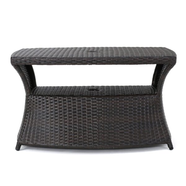 Berkeley - Chaise Lounge Side Table Outdoor Polyethylene Wicker - Brown Multi