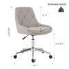 Modern Teddy Fleece Fabric Dining Chair With Chrome Legs, Soft And Comfortable - Gray - Image 3