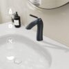 Contemporary Single Handle Lavatory Basin Sink Faucet Brass - Matte Black - Image 6