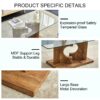 Modern Rectangular Coffee Table With Tempered Glass Top - Natural Wood - Image 8