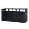 Garbage Bin Shed Stores 3 Trash Cans Metal Outdoor Bin Shed For Garbage Storage, Stainless Galvanized Steel, Bin Shed For Garden Yard Lawn W540S00009 - Charcoal - Image 6
