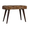 Leopard Print Deep Button Bench - Walnut - Image 3