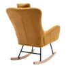 35.5" Rocking Chair With Pocket, Soft Teddy Fabric Rocking Chair For Nursery, Comfy Wingback Glider Rocker With Safe Solid Wood Base For Living Room Bedroom Balcony - Turmeric - Image 5