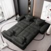 Modern Oversized Modular Sectional Sofa, Sparkling Chenille Fabric Soft Cushion Sofa With 8 Pillows, 8 Pieces Diy Combination Tufted Sofa, No Assembly Required - Black - Image 12