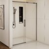 Semi Frame Single Sliding Shower Door, 304 Stainless Steel, 5 / 16" Tempered Clear Glass - Matte Black - Image 6