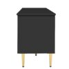 Retro TV Stand, Entertainment Center Media Console Cabinet With 6 Metal Legs, 2 Cabinets, 4 Drawers And Anti-Tip Device For Living Room, Up To 85" - Black - Image 16